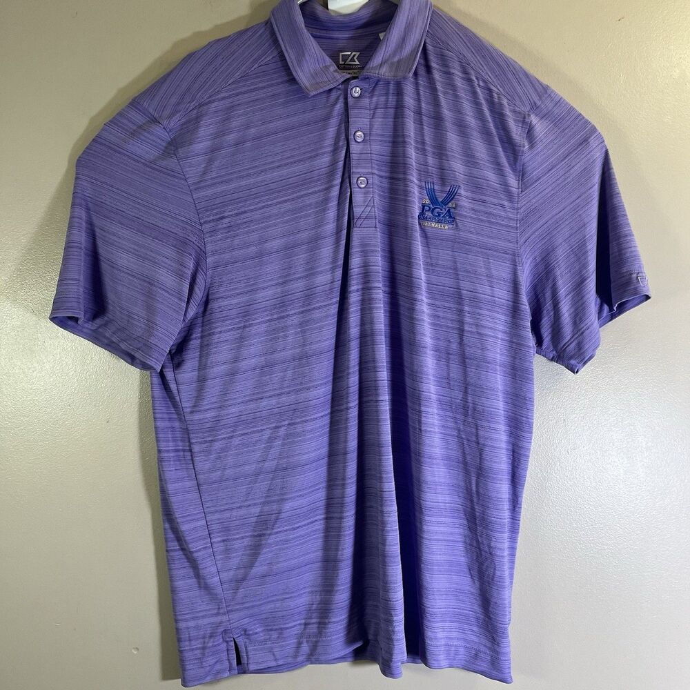 2014 PGA Championship Valhalla Polo Golf Shirt Men Large Cutter Buck Purple